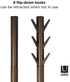 Cuier negru din lemn de arbore de cauciuc Flapper – Umbra