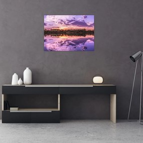 Tablou pe sticlă cu cerul violet (70x50 cm)