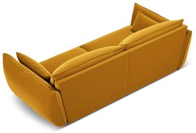 Canapea galben-muștar cu tapițerie din catifea 208 cm Vanda – Mazzini Sofas