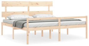 3195366 vidaXL Cadru de pat senior cu tăblie, Super King Size, lemn masiv