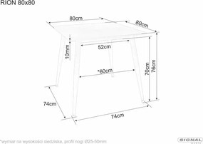 Masa Rion bej mat/cașmir L80xl80 cm