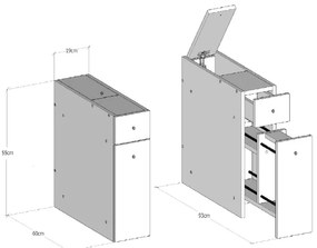 Dulap de baie SMART 60x55 cm alb