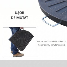Outsunny Set 2 Greutăţi pentru Umbrelă de 28 kg cu Design în Evantai şi Mâner, 66x47x4.2 cm, Bronz | Aosom Romania