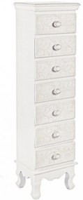 Comoda alba incrusata manual din MDF melaminat, 29 cm, Clorine Bizzotto