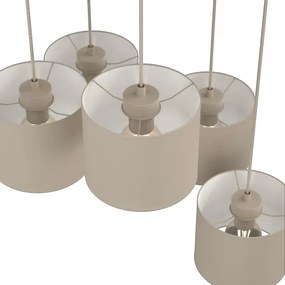 Lustră suspendată pe cablu ARDEN 5xE27/15W/230V diam. 44 cm, bej
