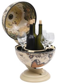 Bar tip glob pamantesc suport sticle vin, alb, eucalipt Alb, 1