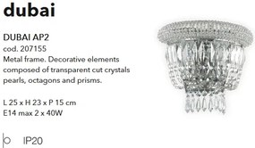 Aplica eleganta design clasic DUBAI AP2 CROMO 207155