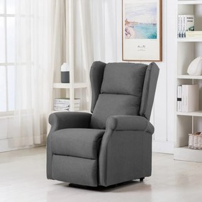 289730 vidaXL Fotoliu cu ridicare pe verticală, gri deschis, material textil
