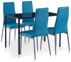Set mobilier de bucatarie, 5 piese, albastru Albastru, 5