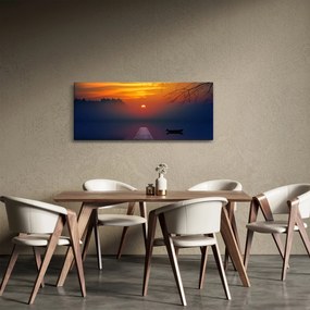 Tablou cu podul în apus de soare (120x50 cm)