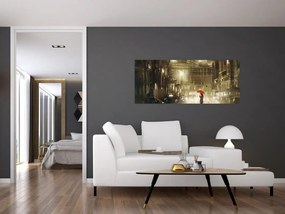 Tablou - Femeie într-o noapte ploioasă (120x50 cm)