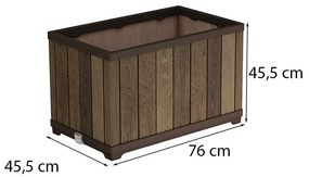 Cutie decorativă pentru flori din plastic, în formă de cărămidă, 81 L, nuc