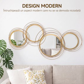HOMCOM Decoratiune de perete din metal Decor oglinda decorativa moderna Sculpturi de perete | Aosom Romania