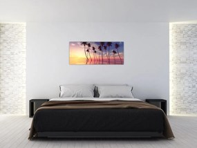 Tablou cu palmieri deasupra mării (120x50 cm)