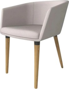 Scaun tapitat living K266, bej/stejar, stofa clasica/lemn, 56X56X72 CM