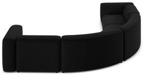 Colțar negru cu tapițerie din catifea Ekahi – Makamii