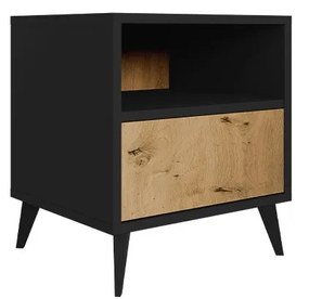 Noptieră Oksewo 1SZ (Stejar artisan + Negru) . 1104518