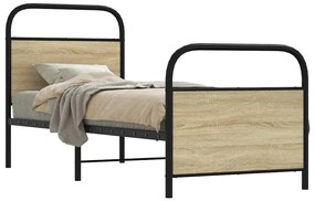 vidaXL Cadru de pat fără saltea 80x200 cm Lemn prelucrat stejar Sonoma