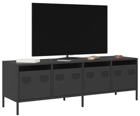 vidaXL Dulap TV, negru, 135x39x43,5 cm, oțel laminat la rece