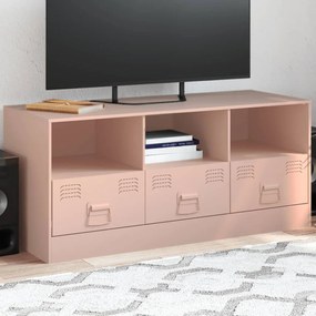 Comoda TV, roz, 99x39x44 cm, otel