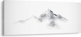 Tablou - Pictură cu cerneală de munți (120x50 cm)