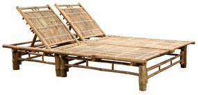 Șezlong de plajă pentru 2 persoane, bambus