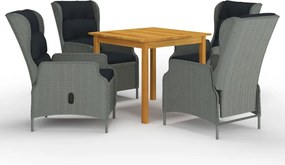 vidaXL Set de mobilier pentru grădină, 5 piese, gri deschis