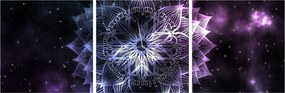 Tablou - Mandala Lotus în spațiu (cu ceas) (90x30 cm)