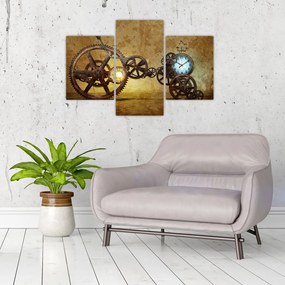 Tablou cu aparatele istorice ale ceasurilor (90x60 cm)