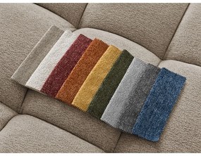 Colțar taupe extensibil/cu spațiu de depozitare cu tapițerie din chenille (cu colț pe partea dreaptă/în formă de ”L”) Everest – Bobochic Paris