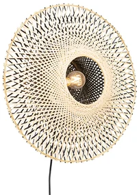 Lampă de perete orientală din bambus 50 cm cu priză - Rina