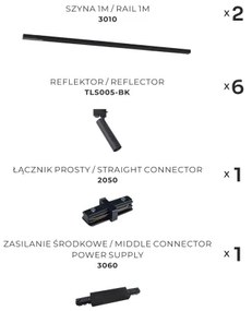 Spot în sistem de șină Zuma Line 3027 LULU 6xGU10/35W/230V negru