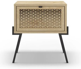 Noptieră în culoare naturală cu aspect de lemn de stejar Ecrin – Marckeric