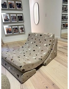 Fotoliu de copii maro deschis cu tapițerie din țesătură bouclé/cu tapițerie din chenille Terrazzo Moon – Wigiwama