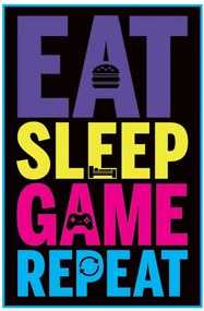 Poster Eat, Sleep, Game, Repeat - Gaming