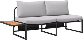 vidaXL Canapea de grădină Gri deschis 200,5 x 70 x 85,5 cm Oțel