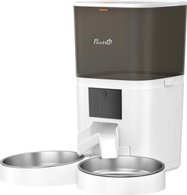 PawHut Hrănitor Automat 6 L WiFi 2.4G cu Control Aplicație 2 Boluri Programabil 1-10 Mese Înregistrator Vocal 10 s Ușor de Curățat | Aosom Romania