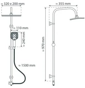 Schütte 60660 - Set de duș MALLORCA, crom lucios