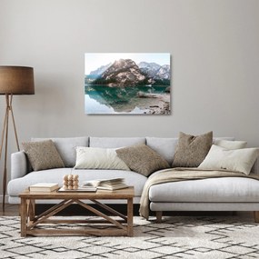 Tablou pe sticlă cu lac montan (70x50 cm)