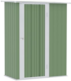 Outsunny Magazie de Gradina sopron Pentru Unelte din Otel, casuta de Gradina Usi Glisante, 142x84x189cm, Verde | AOSOM RO