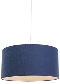 Lampă modernă cu pandantiv alb cu abajur albastru antic 50 cm - Combi 1