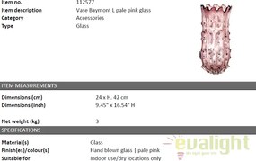 Vaza design elegant Baymont L roz pal 112577 HZ