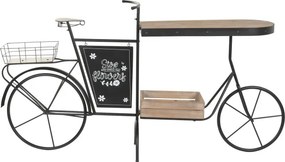Stand decorativ din metal și lemn, aspect natur, "Vintage Bicycle"