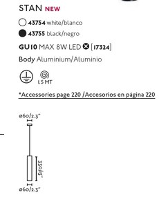 Pendul modern design minimalist STAN alb