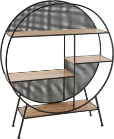 Biblioteca LEON, negru/stejar, 110x33x131 cm