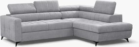 Colțar cu funcție de dormit Nardo L, extensibil, dreapta, - chenille gri deschis Vibe 85