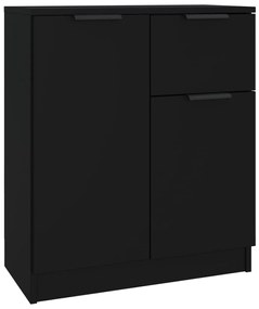 811107 vidaXL Servantă, negru, 60x30x70 cm, lemn prelucrat