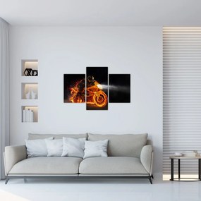 Tablou - Motociclist cu flăcări (90x60 cm)