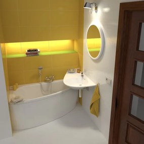 Ravak CQ01000000 - Cadă de colț AVOCADO 160x75 cm, acrilică, albă