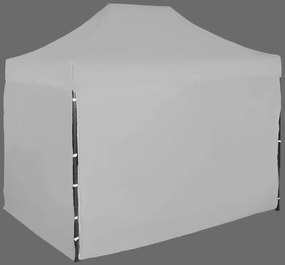 Pavilion de grădină 2x3m - din oțel, 4 pereţi laterali, Gri / antracit